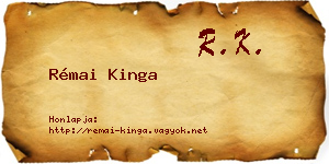 Rémai Kinga névjegykártya