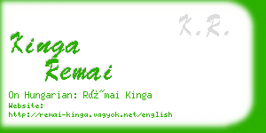 kinga remai business card